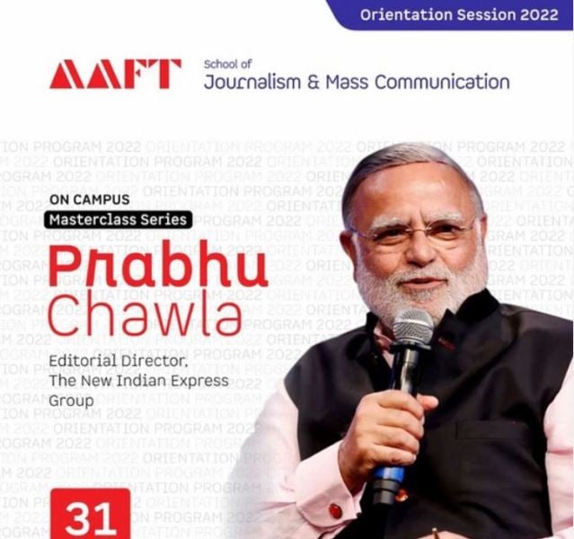 Prabhu Chawla as a host at AAFT