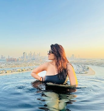 Prachi Solanki while enjoying swimming