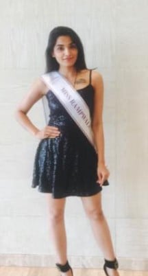 Prachi Solanki while wearing her Miss Rampwalk sash