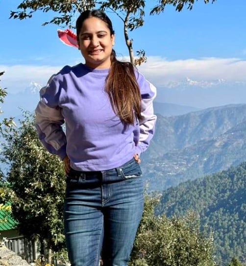 Pragya Mishra while enjoying a trip