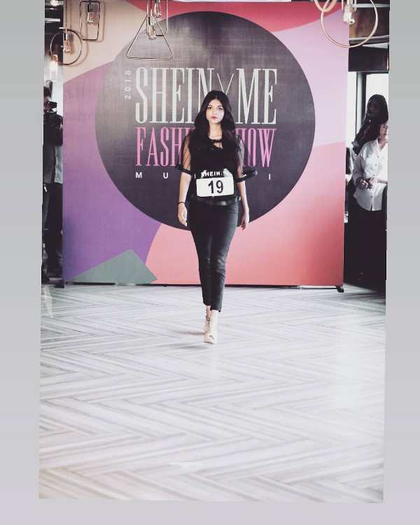 Pranali Rathod walking the ramp for Shein Fashion Show