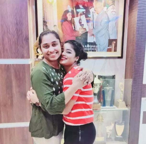 Pranati Nayak with Dipa Karmakar