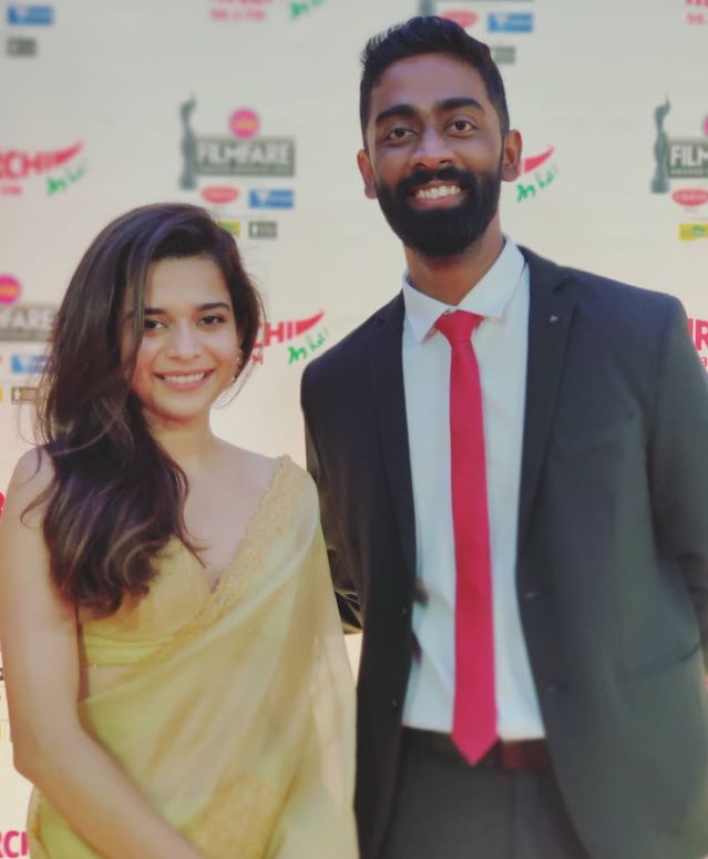 Pranit More with Mithila Palkar at the Filmfare Awards Marathi function