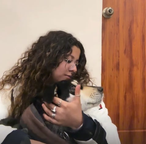 Pranjali Papnai with her pet dog