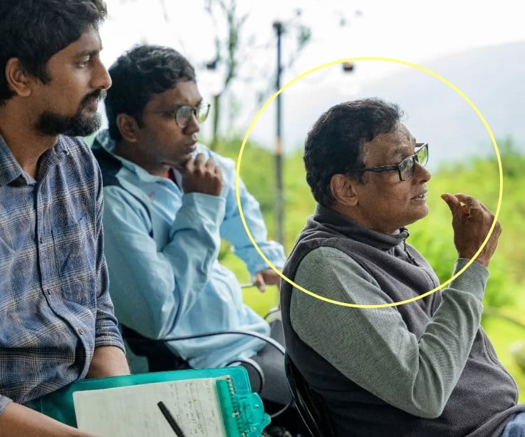 Prasanna Vithanage during the making of a film