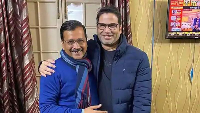 Prashant Kishor with Arvind Kejriwal