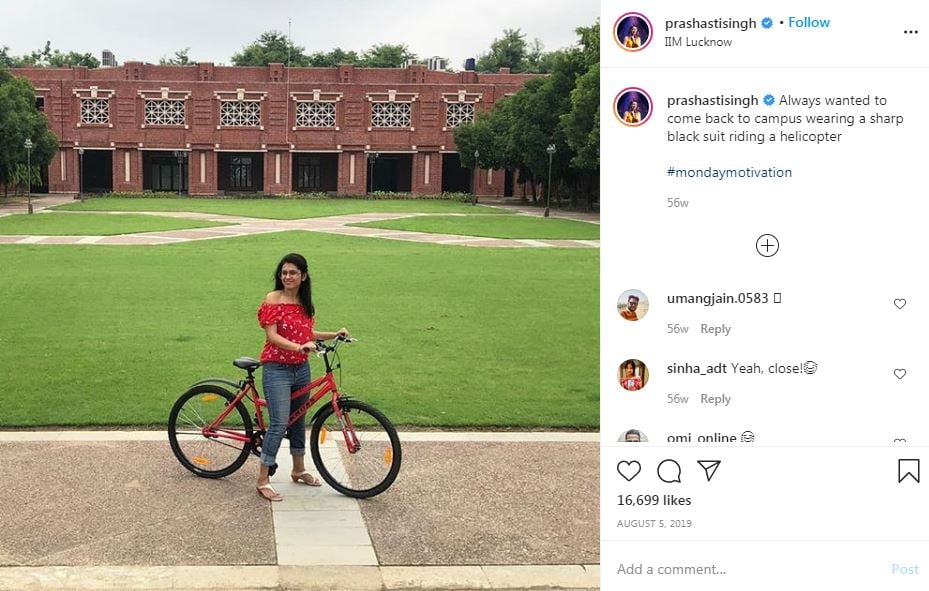 Prashasti Singh at IIM Lucknow