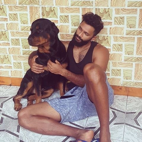 Prathamesh Maulingkar with his pet