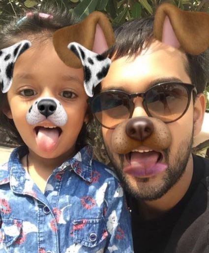Pratik Garg with his niece Nandini