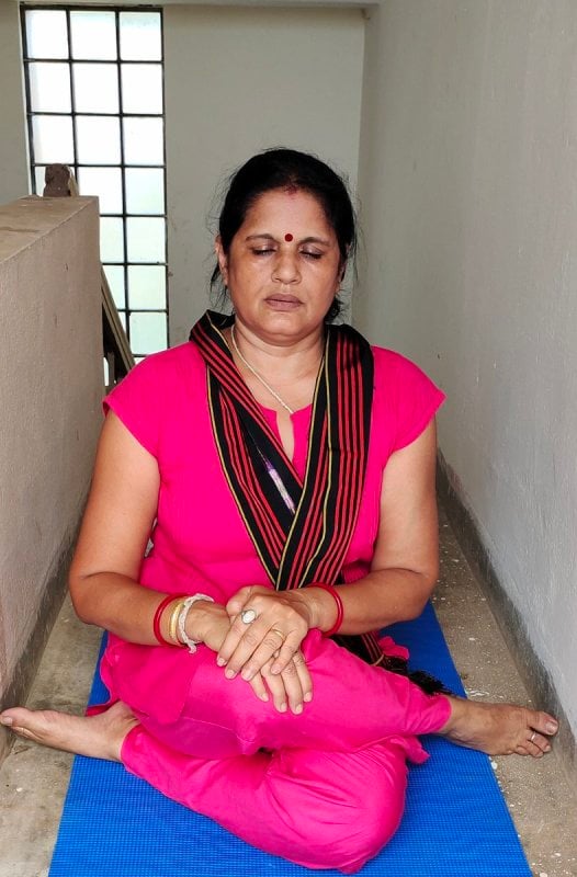 Pravati Parida while practicing yoga