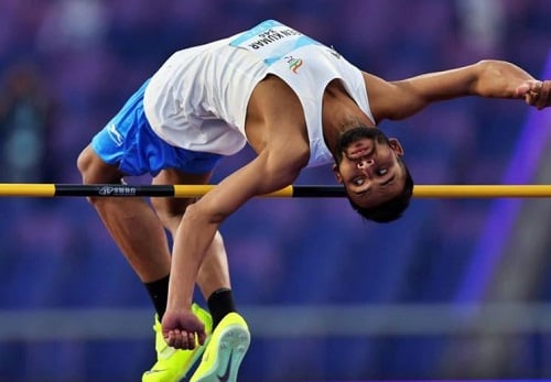 Praveen Kumar during Asian Para Games