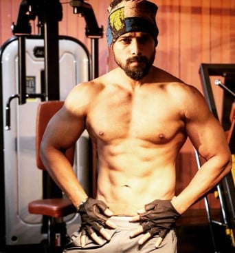 Praveen Tej posing during a gym session