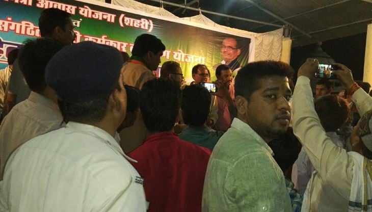 Pravesh Shukla during a program organised by the Bharatiya Janata Pary in Sidhi