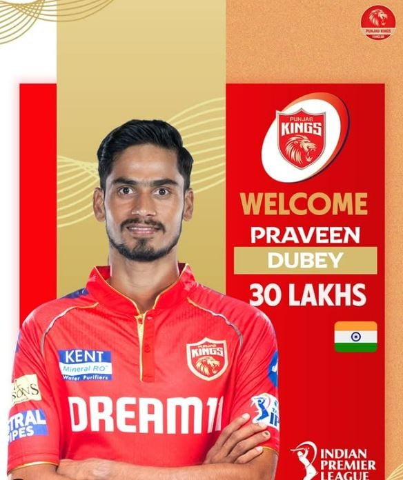 Pravin Dubey as a team member of Punjab Kings