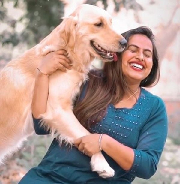 Preet Randhawa with her dog