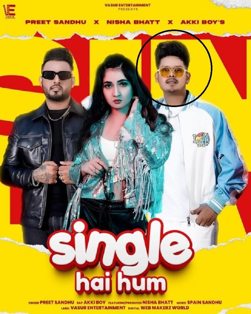 Preet Sandhu on the poster of the song 