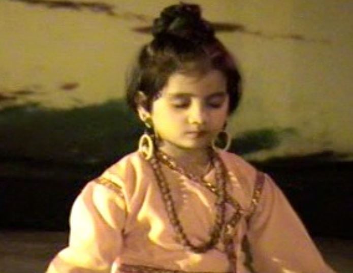 Preeti Panigrahi as a child artist in a theatre play
