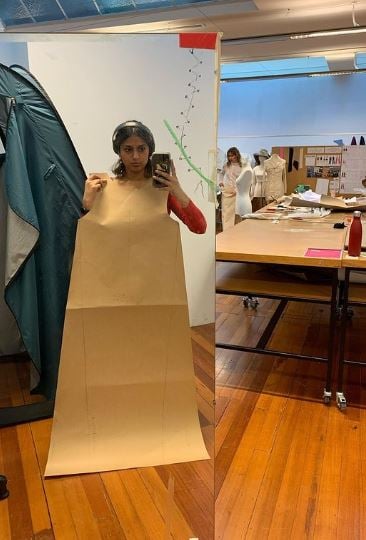 Premila Morar working at her studio