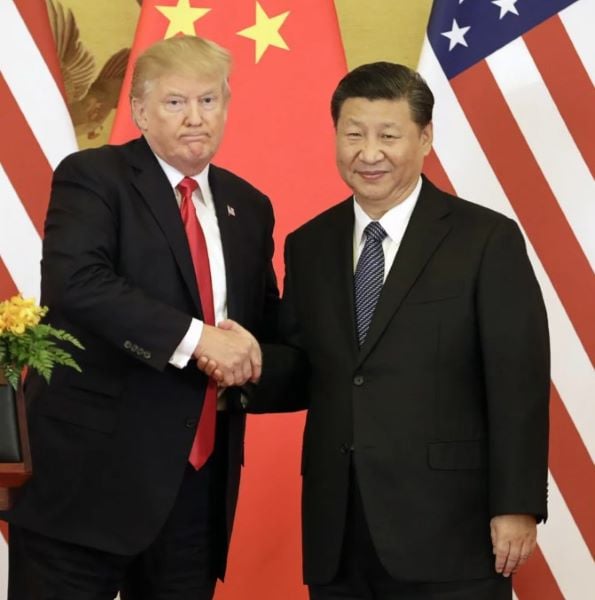 President Donald Trump with Xi Jinping