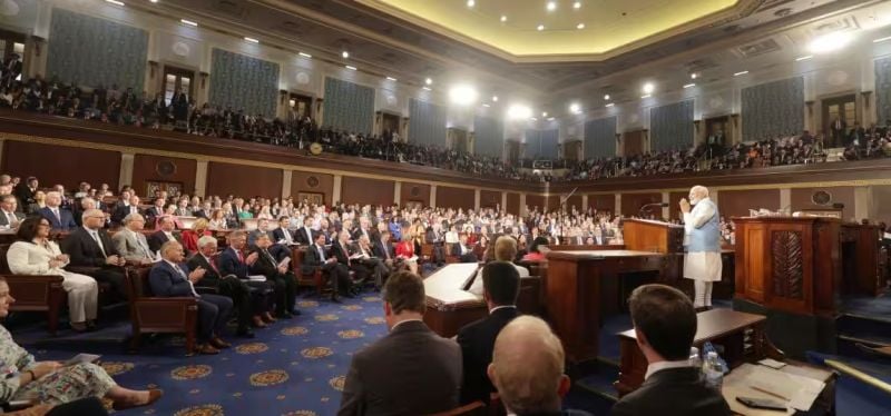 Prime Minister Narendra Modi addressing the joint session of the US Congress in June 2023