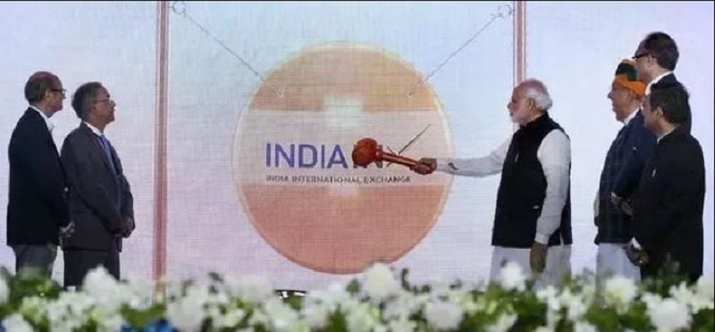 Prime Minister Narendra Modi inaugurating India International Exchange