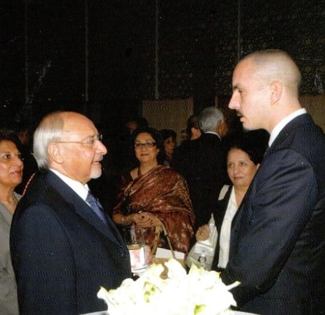 Rahim Al-Hussaini in a conversation with John Nuraney, Member of the Legislative Assembly (MLA), in 2008