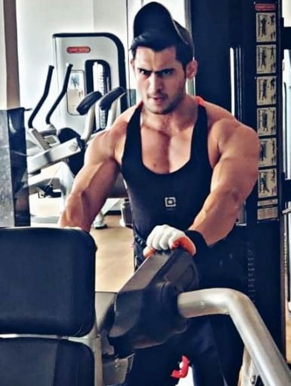 Prince Yawar while working out in a gym