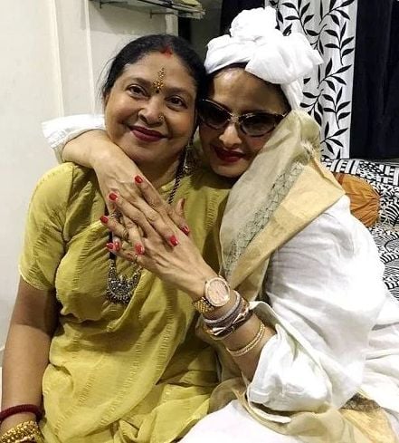 Priti Sapru sister-in-law Dhanalakshmi Sapru with Rekha
