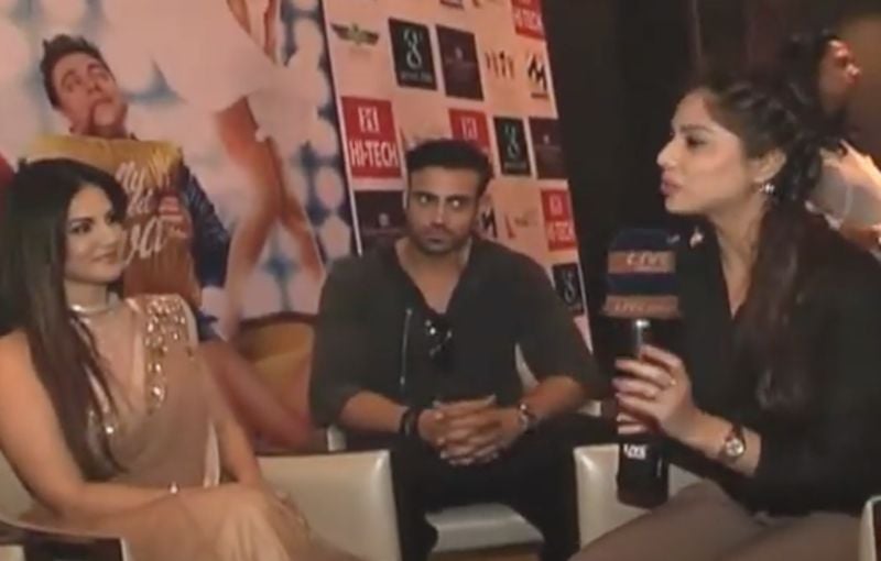 Priya Chauhan (extreme right) during an interview with the actress Sunny Leone (extreme left) with the