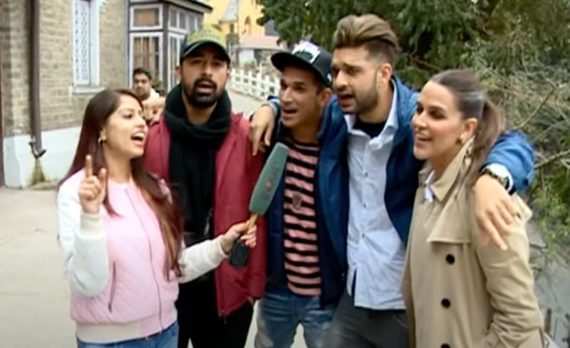 Priya Chauhan (extreme left) during an interview with the judges of the reality show named