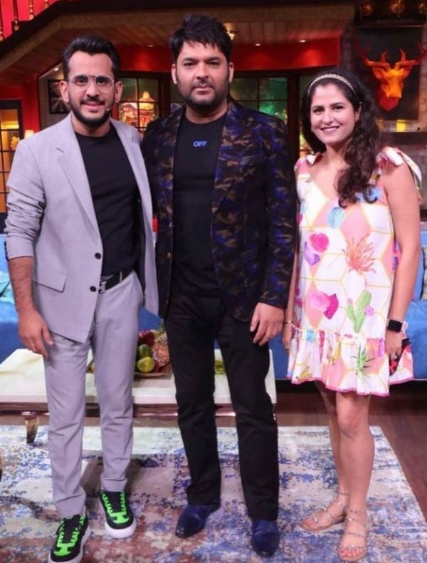 Priya Dagar with husband and Kapil Sharma