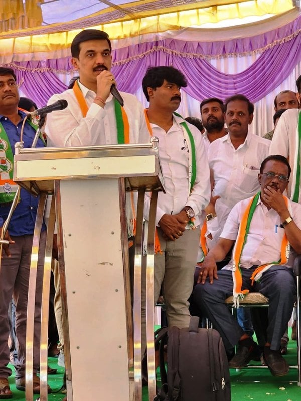 Priya Krishna speaking at a political campaign