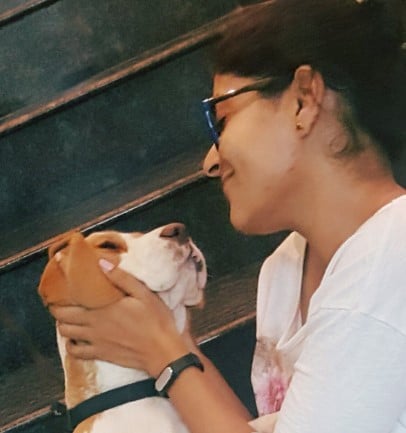Priya Radhakrishna with her pet Sasha
