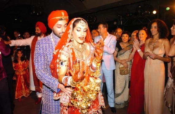 Priya Sachdev with Vikram Chatwal on their wedding day
