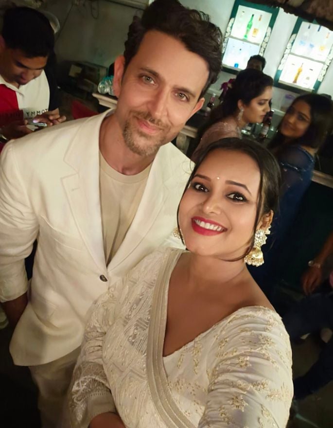 Priya with Bollywood actor Hritik Roshan