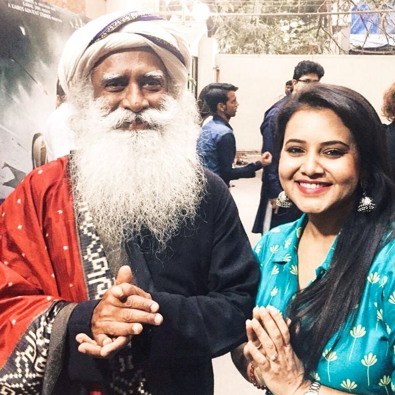 Priya with Sadhguru