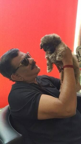 Priyadarshan with his pet dog Thio