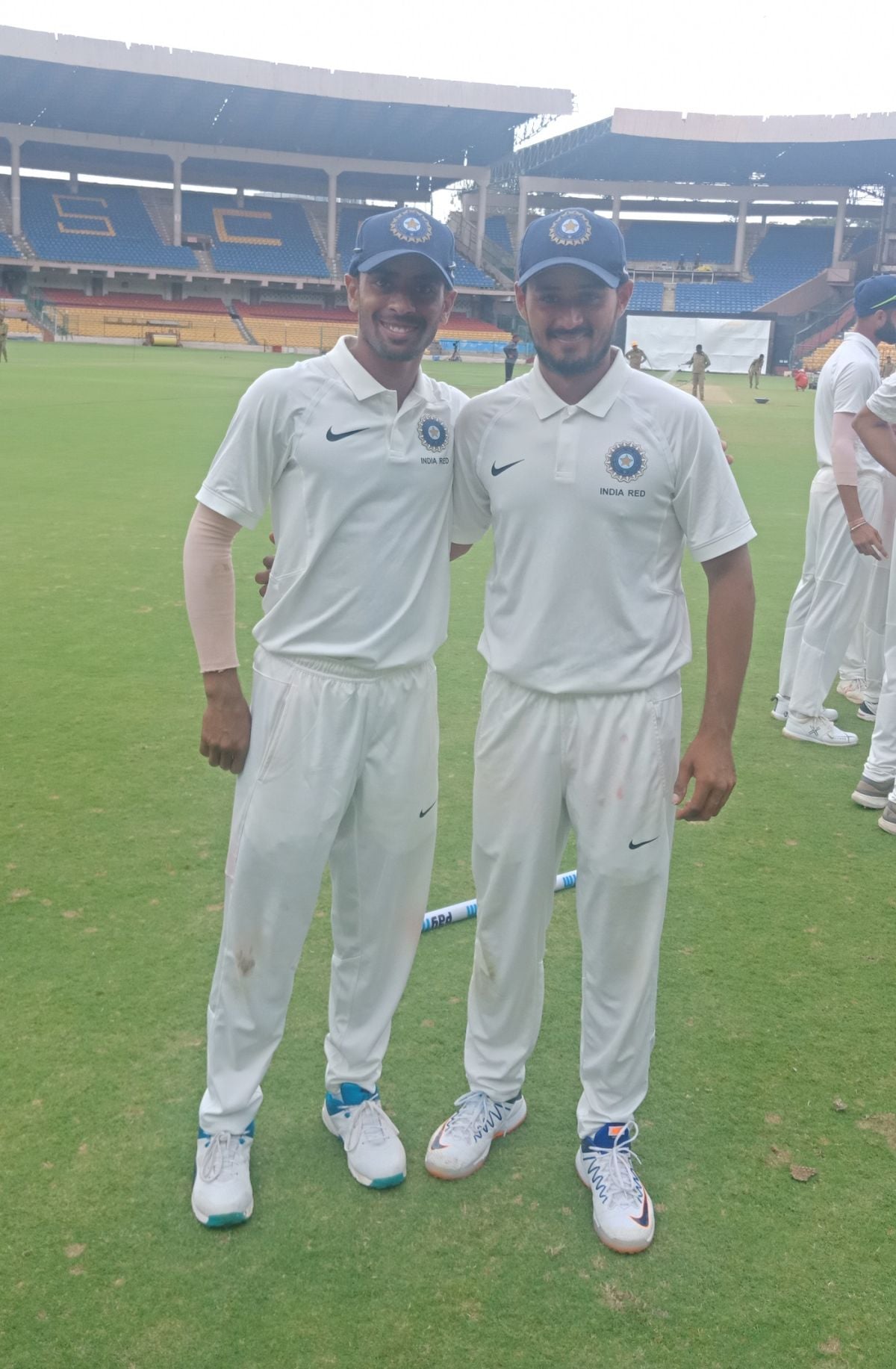 Priyank Panchal alongwith Abhimanyu Easwaran on the occasion of Duleep Trophy