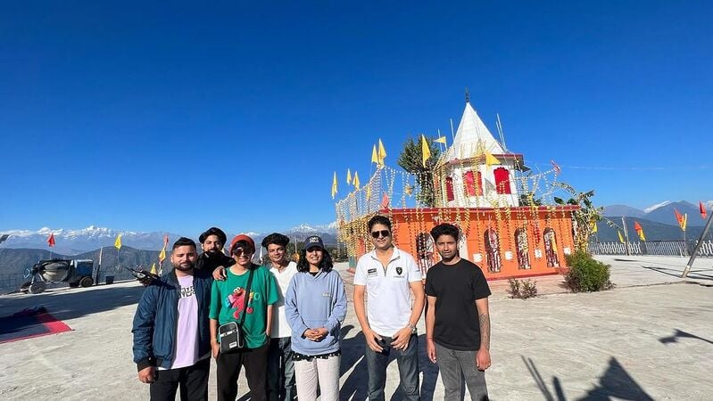 Priyanka Meher visiting temple with her friends