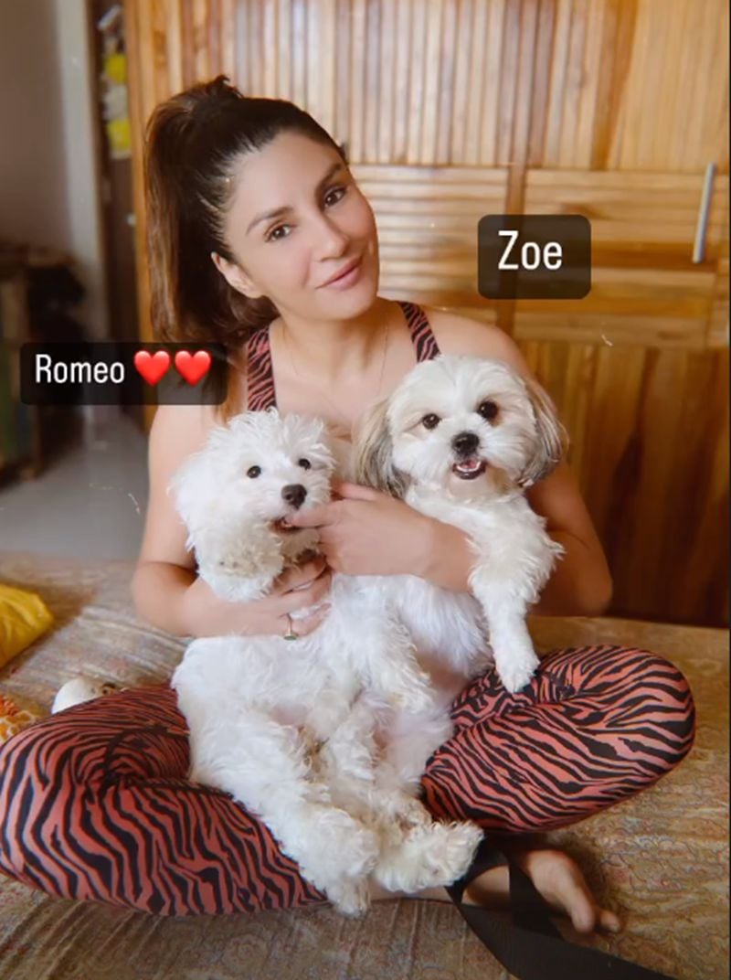 Priyanka Tyagi with her dogs