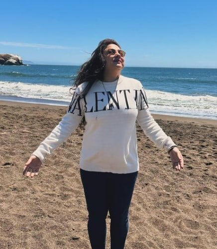 Priyanka Upendra while enjoying a trip