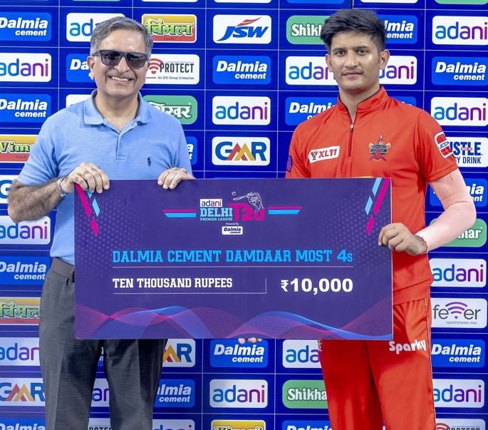 Priyansh Arya after winning Man of the Match Award in Delhi Premier League (DPL)