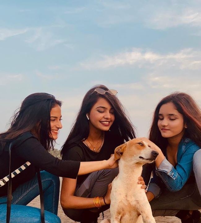 Purabi Bhargava with a dog