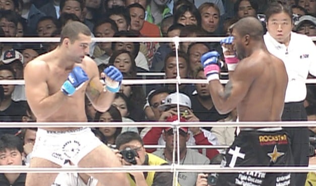 Quinton Jackson in a fight with Shogun Rua