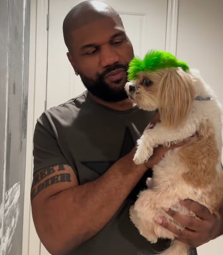 Quinton Jackson with his pet