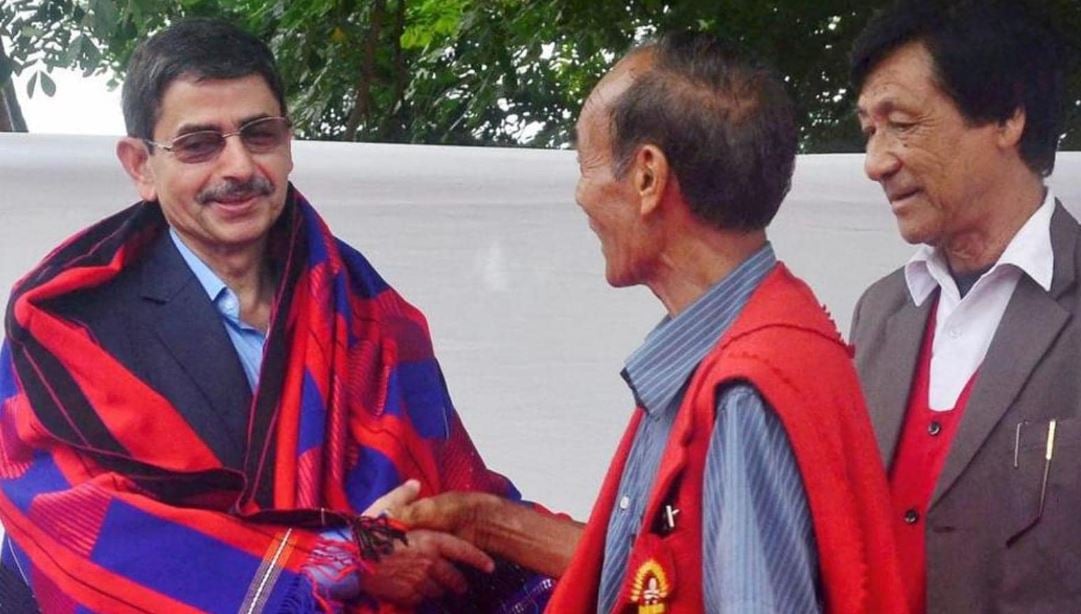 R. N. Ravi working on a program of the Naga peace talks