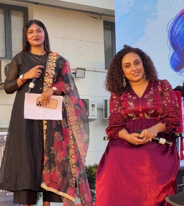 RJ Bincy (left) as a host at an event