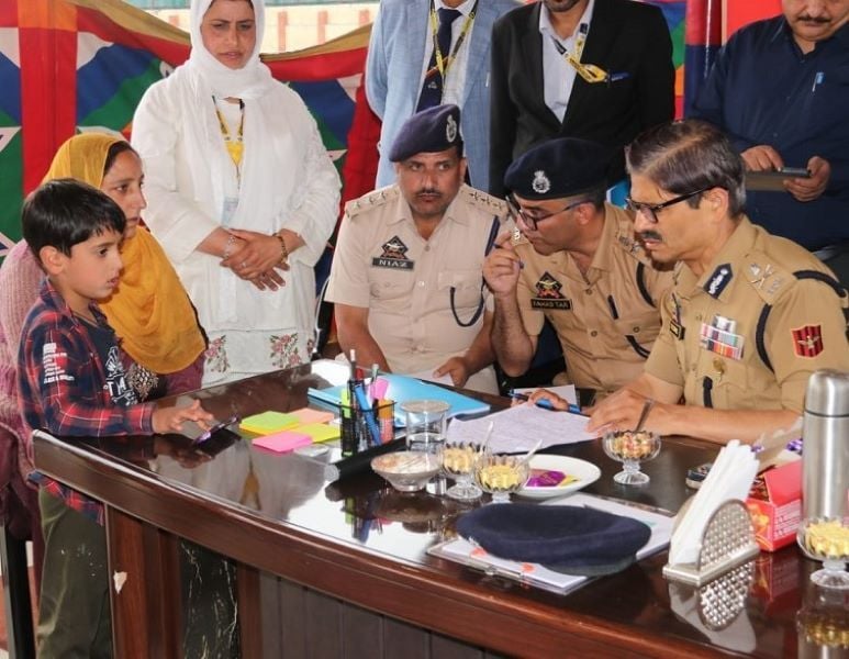 RR Swain (right) during a Public Darbar session