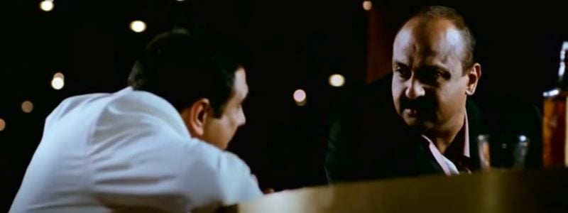 Raaj Gopal Iyer (right) in a still from the Hindi film titled ’99’ (2009)