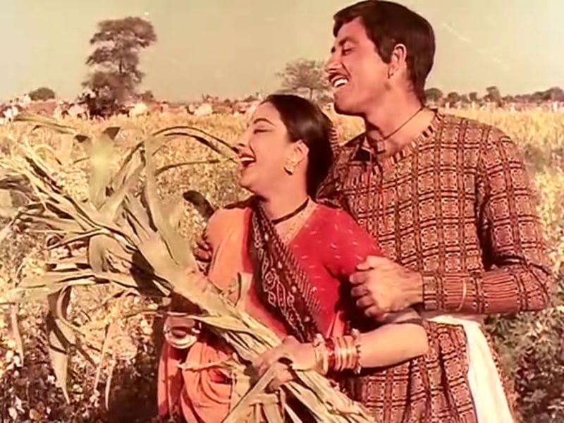 Raaj Kumar and Nargis in Mother India